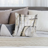 Abstract art throw pillow cover with neutral tones, short plush material, for home sofa decor