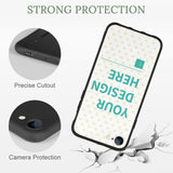 Custom iPhone SE case with personalized design, black TPU material, offering strong protection and precise cutouts.