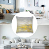 Gray and yellow abstract art plush pillow cover for sofa or couch. MyArtsyGift decorative accent.