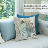 Soft and skin-friendly plush pillow cover with seashell design, perfect for sofa or couch in living room