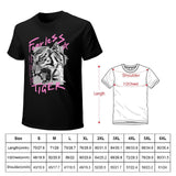Men's black short sleeve t-shirt with "Fearless Tiger" graphic print. Comfortable crew neck tee.
