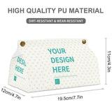 Custom PU tissue box cover, heart pattern, personalized design. Wear-resistant tissue holder.