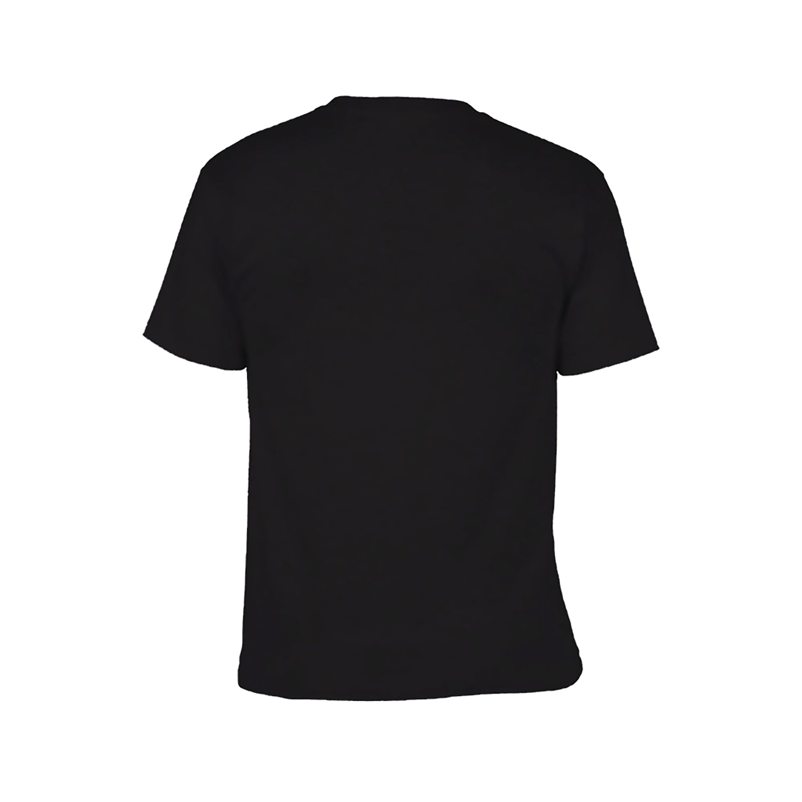 Black youth t-shirt back view, unisex cotton tee for kids, suitable for daily wear and activities, customizable design.