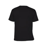Black youth t-shirt back view, unisex cotton tee for kids, suitable for daily wear and activities, customizable design.