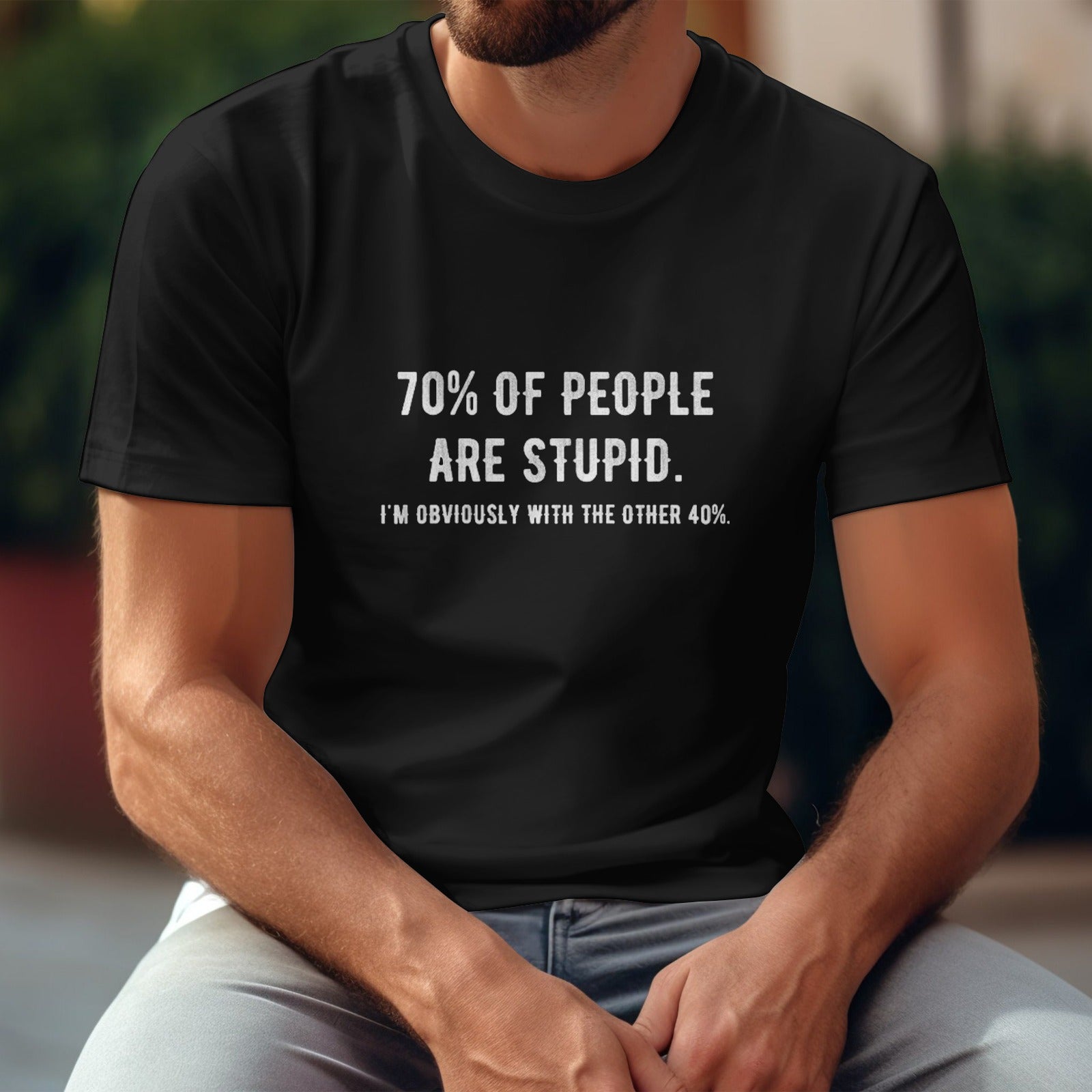 Black Gildan Unisex T-shirt with a funny quote about people