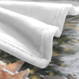 White Christmas tree flannel blanket detail, soft and warm, perfect for winter season.