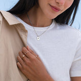 Silver Initial Name Necklace with Letter A. Custom engraved jewelry for women and men. Personalized gift idea