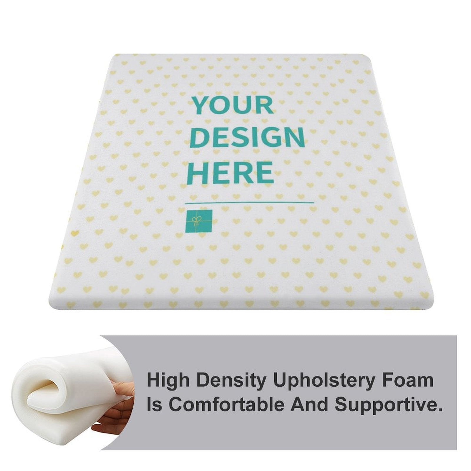 Customizable floor pillow with high-density foam. Your design here, perfect for home or office. MyArtsyGift.com