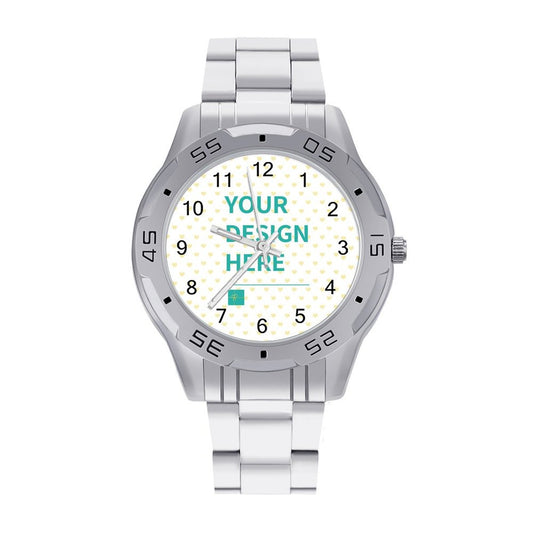 Custom Photo Watch - Stainless Steel Mesh Quartz Watch, with customizable design on the watch face.