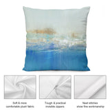Blue abstract art throw pillow cover, soft plush fabric with invisible zipper, luxury home decor, MyArtsyGift