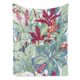 Tropical plants and flowers flannel blanket in USA. Perfect for couch or bed.