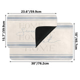 Sweet Home doormat with blue stripes and text, indoor or outdoor use, rubber floor mat