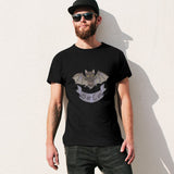 MyArtsyGift Men's black 'Bor Cat' T-shirt. Classic tee design, cotton fabric.