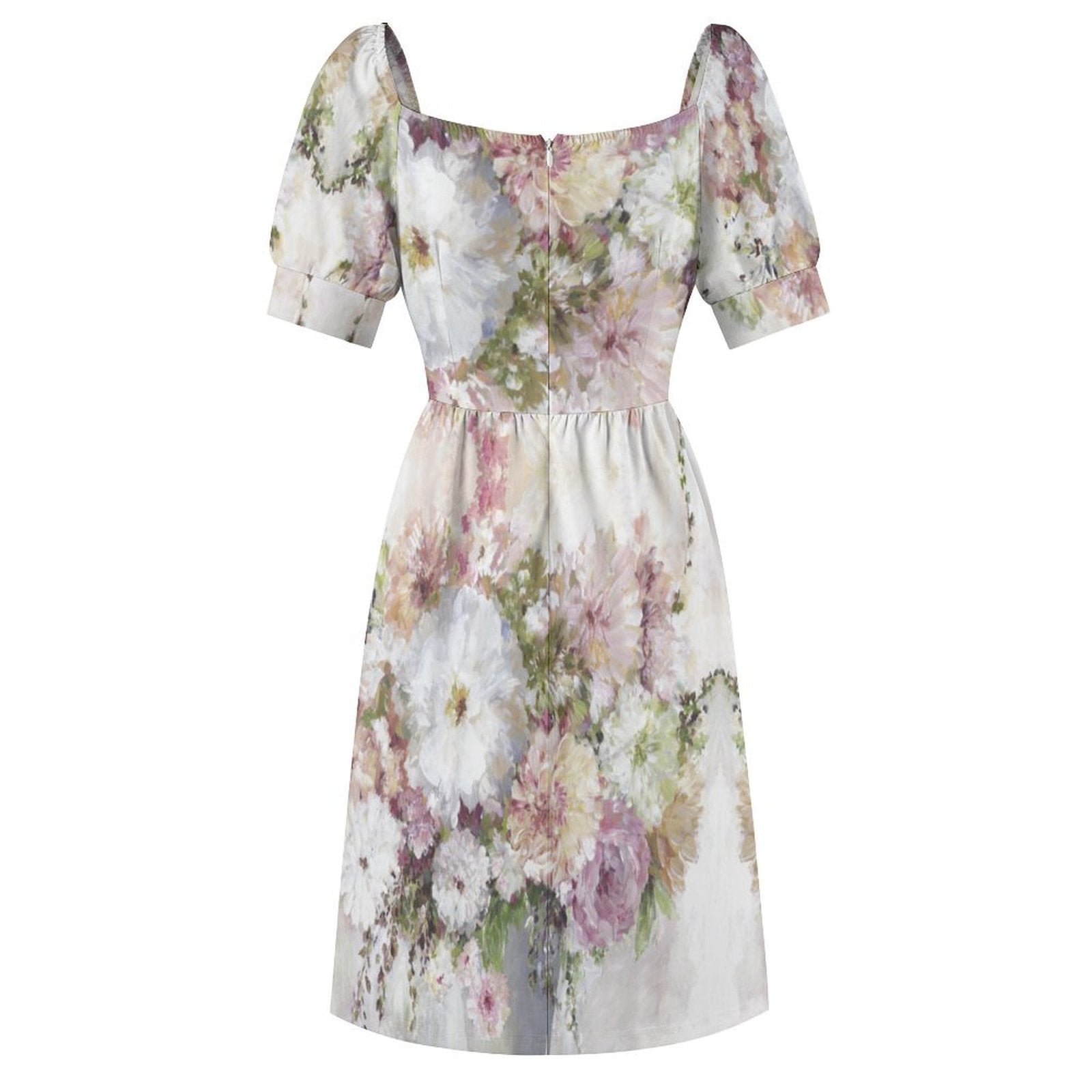 Women's floral print mini dress, short sleeve, polyester fabric, perfect for casual outings or daily wear