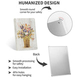 Metal tin sign featuring wildflowers in a vase, with smooth corners and easy installation options for home decor