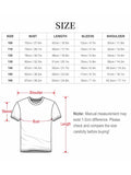 MyArtsyGift kids' t-shirt size chart: bust, length, sleeve, shoulder measurements for personalized tees