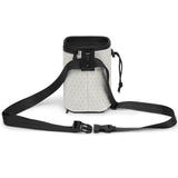 Oxford cloth dog treat bag with heart pattern, adjustable strap, perfect for dog training.