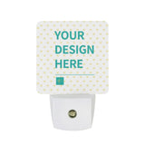 Customizable LED night light with 'Your Design Here' text, ideal for bedrooms and bathrooms, MyArtsyGift