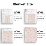 Blush flannel blanket sizes: 30x40, 40x50, 50x60, 60x80, perfect for various uses.