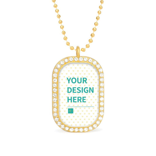 Personalized Custom Memory Necklace - "Your Design Here" with Crystals