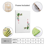 Watercolor holly and berries wall art with frame, available in various sizes, perfect for personalized gifts at MyArtsyGift.