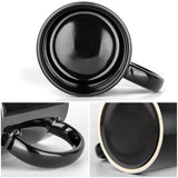 MyArtsyGift Black Ceramic Mug - Close-up of the bottom, handle, and rim. Perfect gift for birthdays and special occasions.
