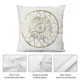 Luxury soft plush pillow cover with gold mandala design, comfortable and decorative for sofa