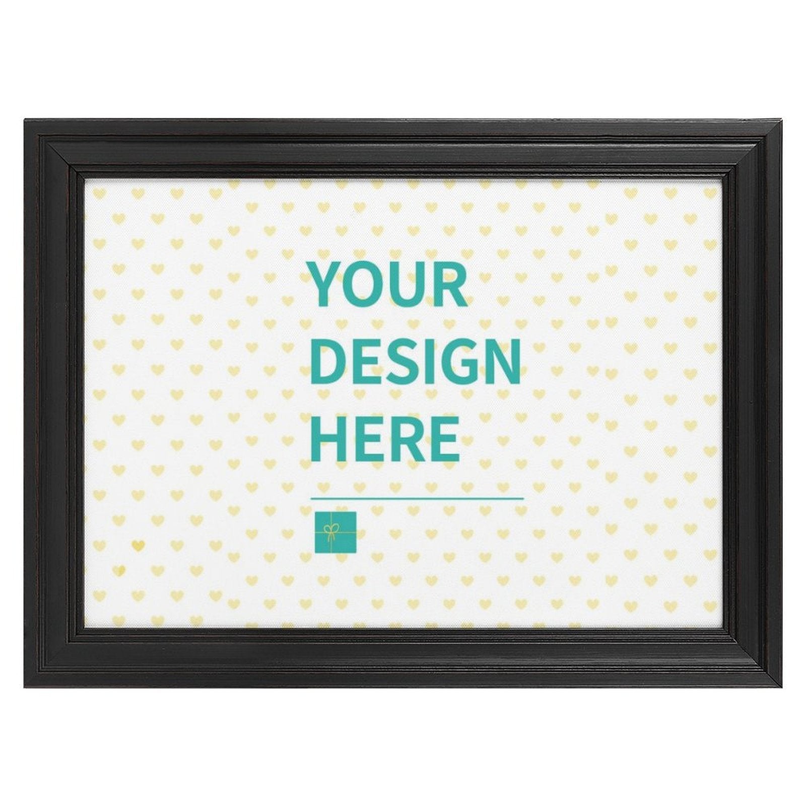 Custom canvas print, personalized wall art. 'YOUR DESIGN HERE' with a black frame, perfect gift.
