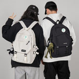 Personalized badge backpacks with 'YOUR DESIGN HERE' text, perfect gifts, durable material