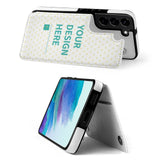Personalized Samsung Galaxy S22 Flip Cover with Your Design, white PU leather protective phone case with card slot