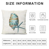 Seashell pillow cover. Soft, non-run, and breathable. Great for sofas and living rooms. See size chart.