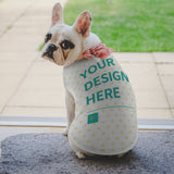 Personalized dog vest, 'YOUR DESIGN HERE', heart pattern. Cotton-like fabric dog apparel from MyArtsyGift