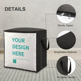 Customizable large clothes storage bag, personalized design, sturdy zipper, and breathable material.