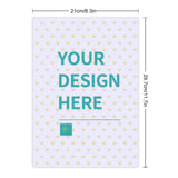 Customizable stickers with 'YOUR DESIGN HERE' text, heart pattern. Perfect for personalized labels and gifts.