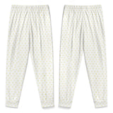 White toddler girl pajama pants with yellow heart pattern - MyArtsyGift