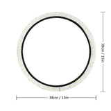 Custom car steering wheel cover with yellow polka dots, neoprene material, 38cm/15in, car accessories