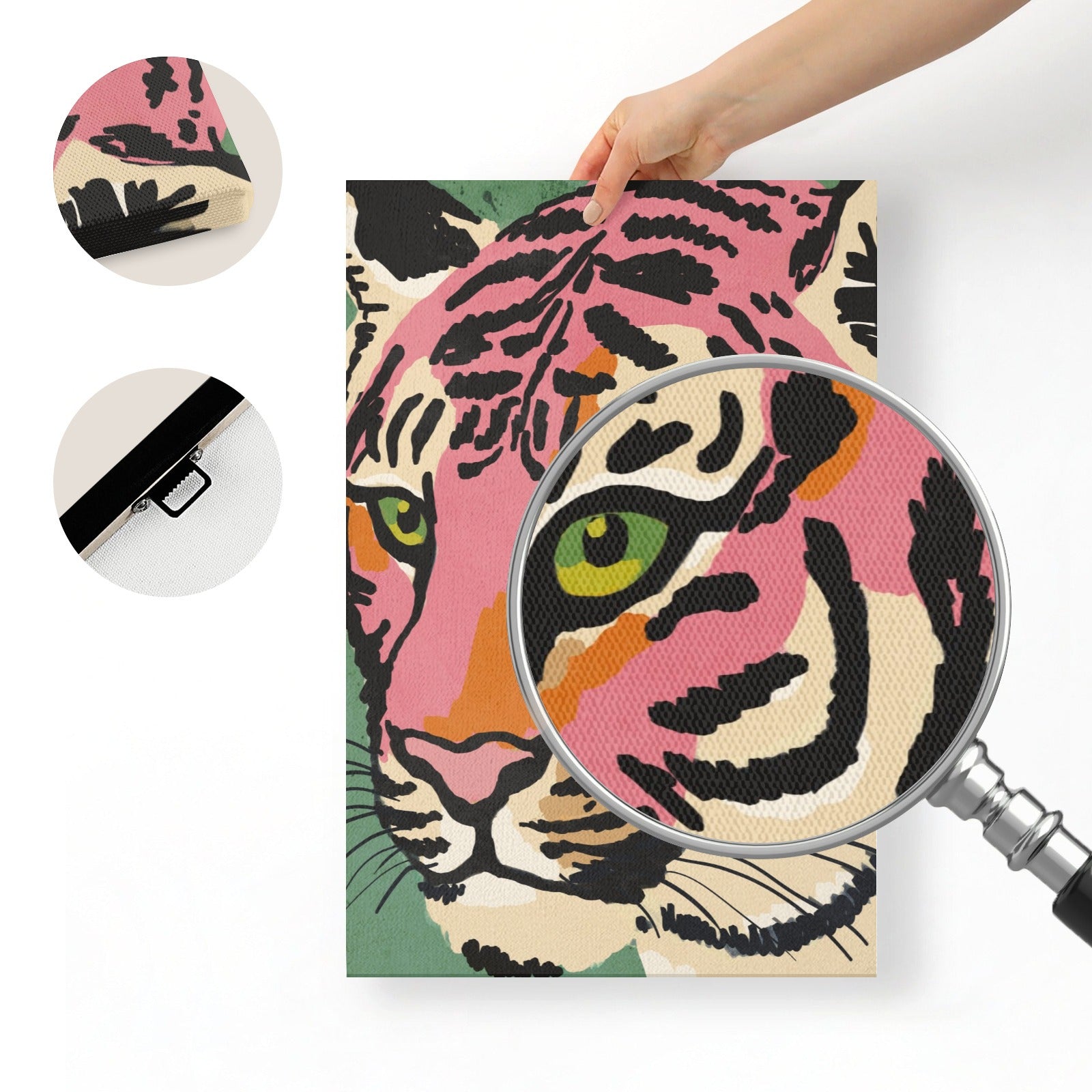 Modern tiger canvas wall art painting with colorful design, a perfect decor for living room and home