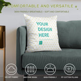 Golden velvet pillow with custom design, machine washable, skin-friendly fabric, personalized living room decor
