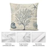 Plush pillow cover with vintage map, "Sea Port Town" text, soft plush fabric, and invisible zipper for sofa or couch