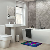 Gamer Zone bath rug in a modern bathroom. Non-slip, quick-drying floor carpet for bathroom