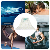 Custom beach towel, perfect for swimming, yoga, fitness, and hot spring. Made of polyester, featuring 'DESIGN HERE'.