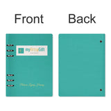 Teal MyArtsyGift A5 loose-leaf notebook, with Patricia Liying Huang signature, for note-taking & office.