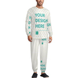 Personalized Men's Round Neck Pajama Set Custom Adult Pajamas Gift 180g