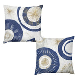 Set of 2 Square Throw Pillow Covers - Navy and Gold Abstract Design