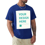 Men's royal blue t-shirt with customizable design. Add your design at MyArtsyGift