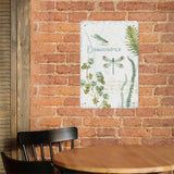 Dragonfly metal tin sign for home decor, vertical botanical art, durable Made in USA