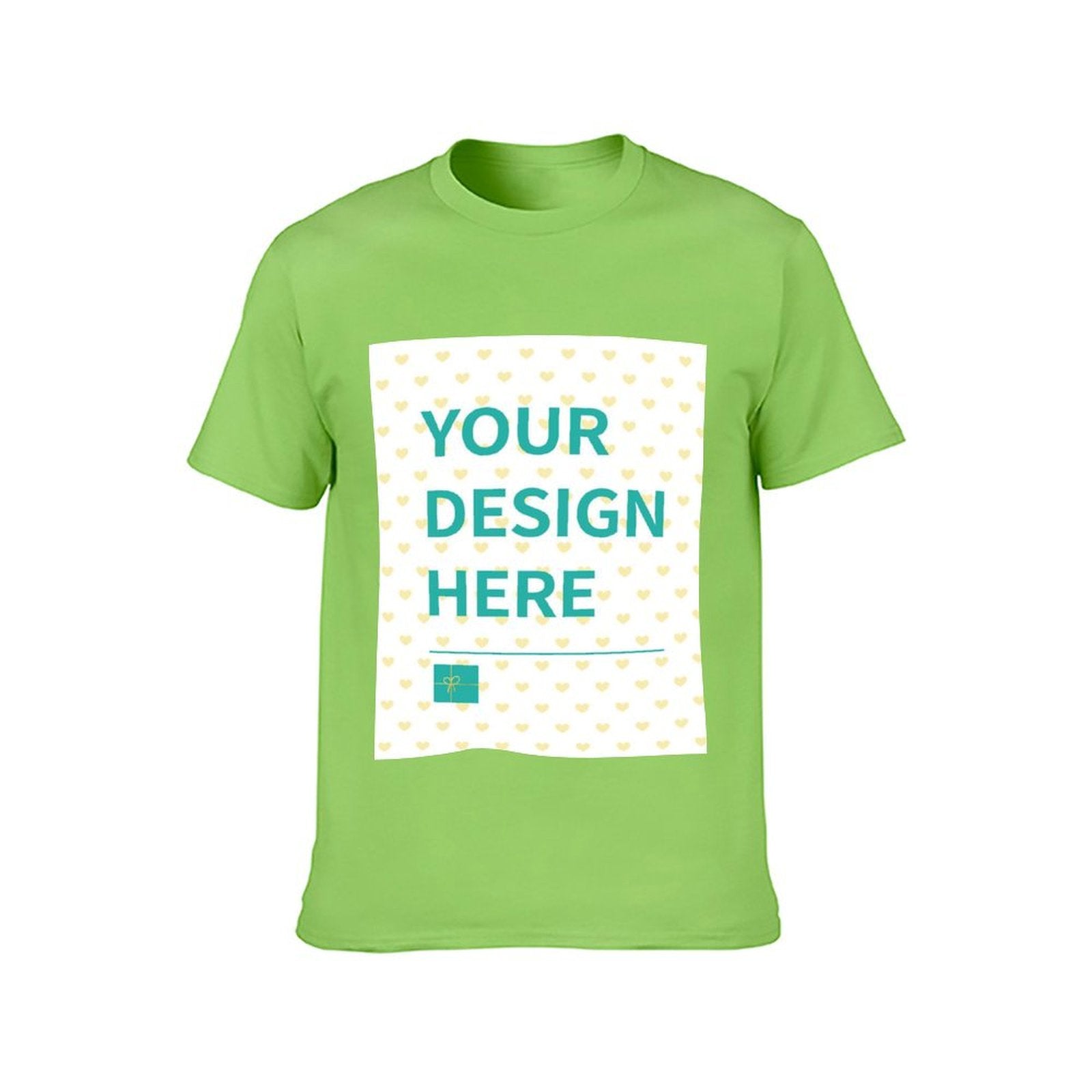 Personalized youth t-shirt, bright green cotton tee with 'YOUR DESIGN HERE' design space for kids, MyArtsyGift