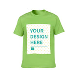 Personalized youth t-shirt, bright green cotton tee with 'YOUR DESIGN HERE' design space for kids, MyArtsyGift
