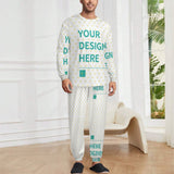 Personalized Men's Round Neck Pajama Set Custom Adult Pajamas Gift 180g