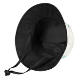 Black baby sunhat with drawstring, perfect for sun protection. Shop personalized baby hats at MyArtsyGift.